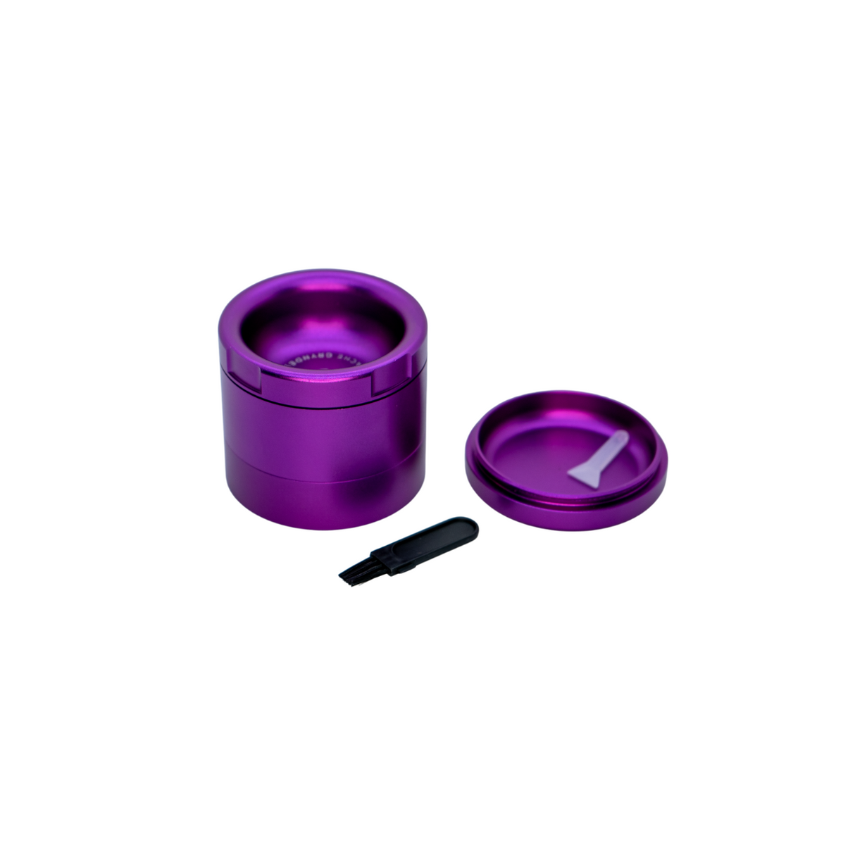 Stacheproductswholesale Grynder (N.Y.A.G) 4 Piece in Purple - Top View with Scraper