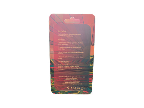 Helio Supply Dual Charge Vape Battery packaging front view with product details