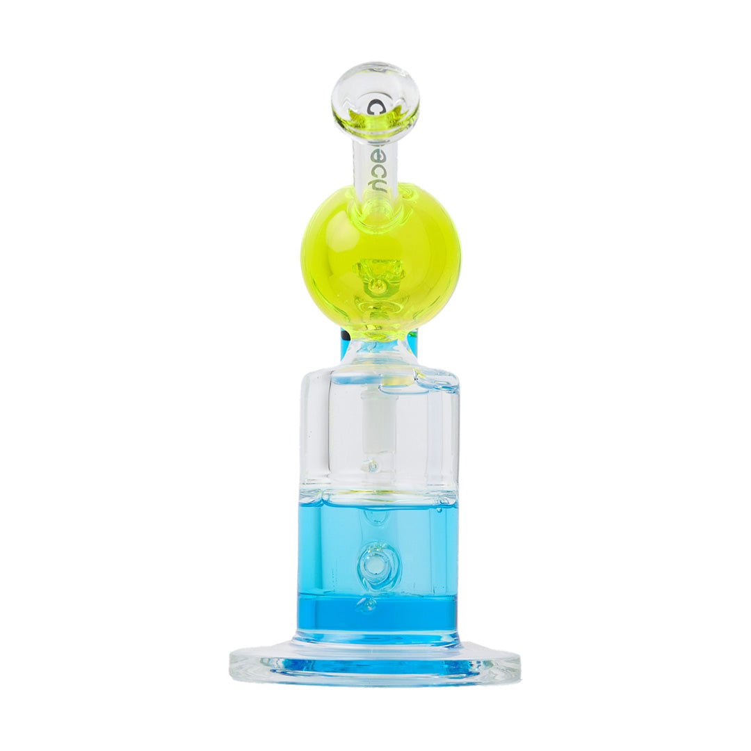 Cheech Glass 8" Triple Glycerin Dual Color Bong, Front View on Seamless White