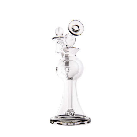 MJ Arsenal Apollo Mini Dab Rig, Clear Borosilicate Glass, 7" with Banger Hanger, Front View