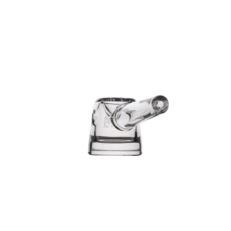 MJ Arsenal Deco Hand Pipe - Clear Glass with Sleek Compact Design - Angled Side View