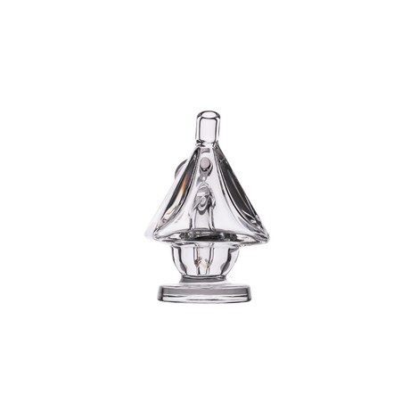 MJ Arsenal King Bubbler in clear borosilicate glass, compact design, front view, perfect for dry herbs