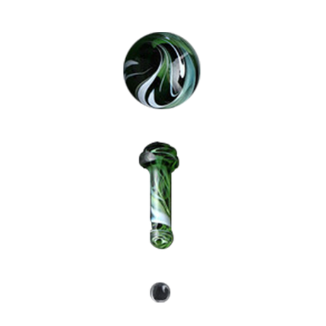 Honeybee Herb Mushroom Pillar Terp Set in green, front view on white background, for dab rigs