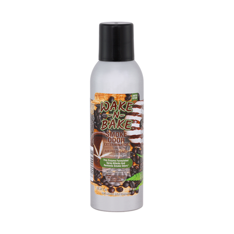 Smoke Odor 7oz Enzyme Spray in 'Wake N' Bake' scent, front view on seamless white background