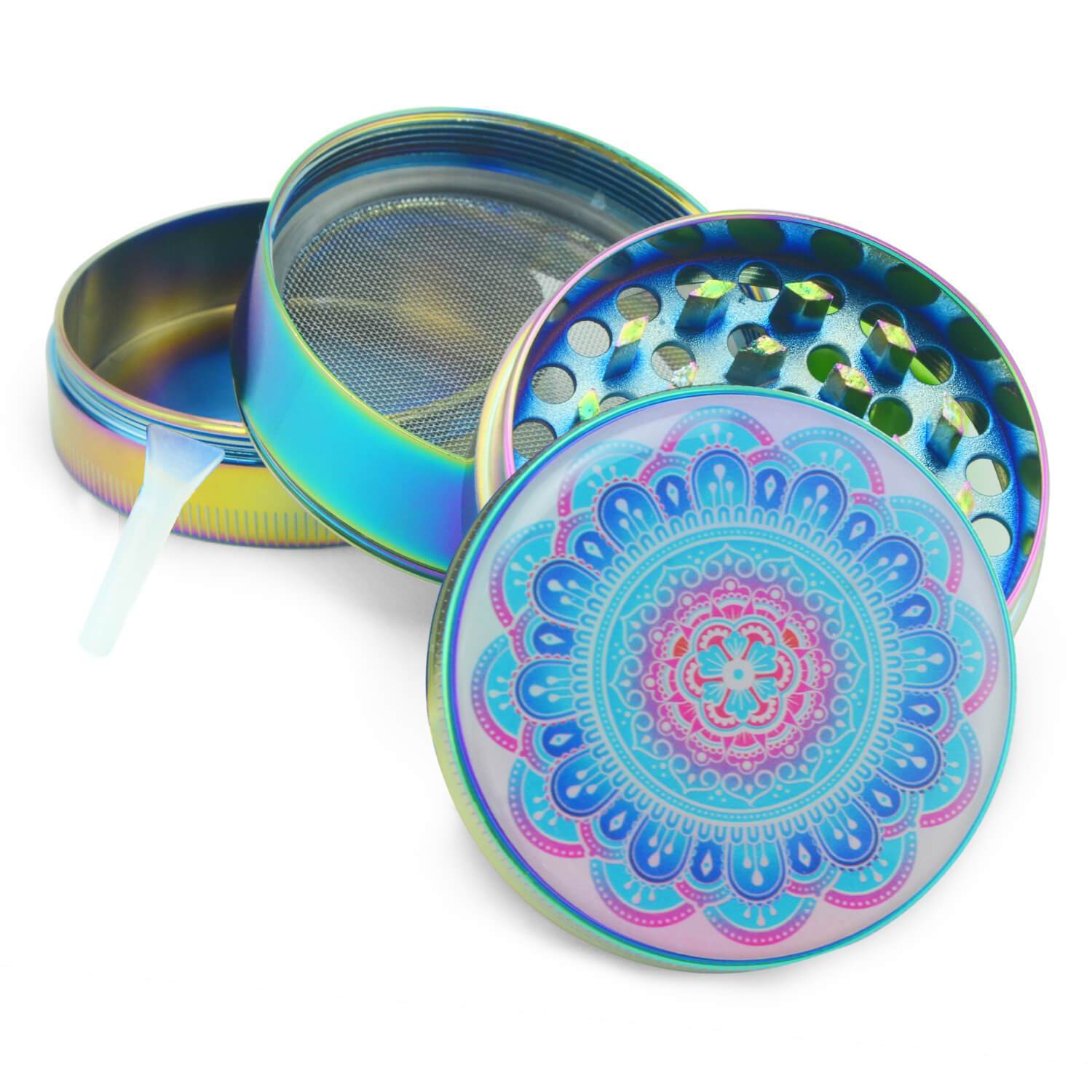 PILOT DIARY Titanium Grinder Blue, 2 inches, with Mandala Design - Open View