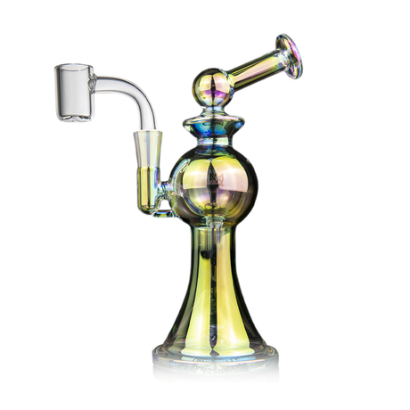 MJ Arsenal Apollo Mini Dab Rig in Iridescent with 90 Degree Banger Hanger, Front View