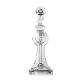 Clear Apollo Mini Dab Rig by MJ Arsenal with 90 Degree Banger Hanger, Front View