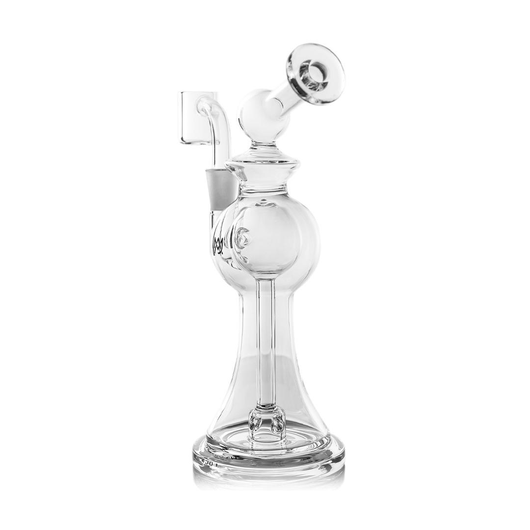 MJ Arsenal Apollo Mini Dab Rig with Banger Hanger, Clear Borosilicate Glass, Front View