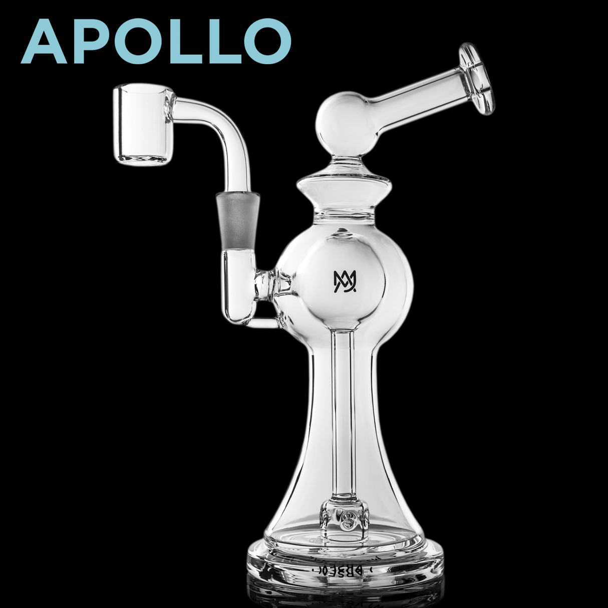 MJ Arsenal Mini Dab Rig Apollo with Quartz Banger - Front View on Black