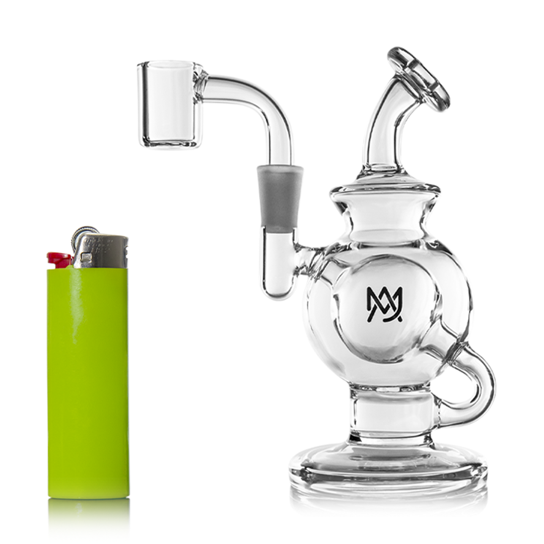 MJ Arsenal Atlas Mini Dab Rig with Honeycomb Percolator and Banger Hanger, 5" Height