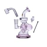 Goody Glass Atom Mini Dab Rig in Pink with Quartz Banger and Accessories