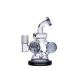 Goody Glass Atom Mini Dab Rig 4-Piece Kit front view on seamless white background