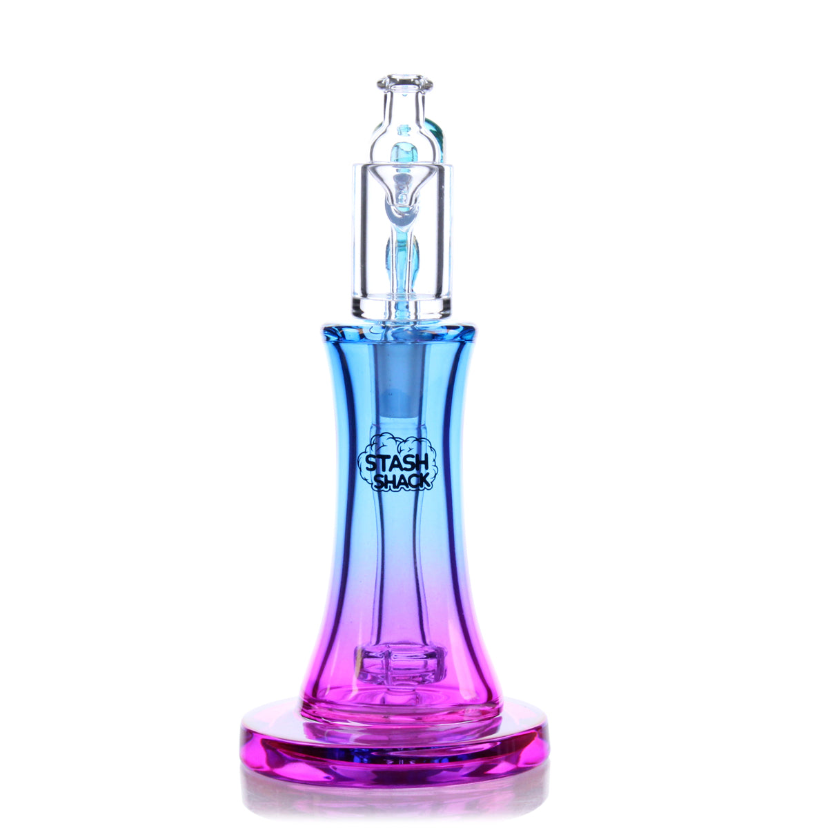 Aurelia Mini Rig by The Stash Shack in blue to purple gradient, compact 5" borosilicate glass, front view