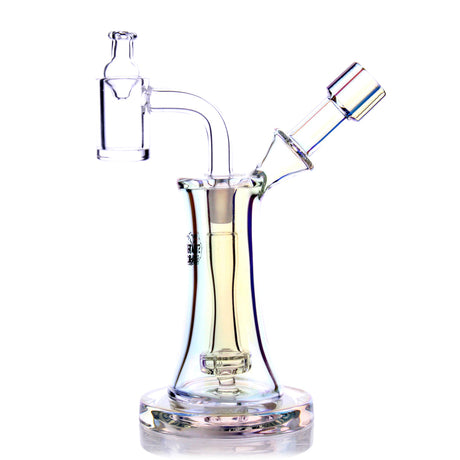 Aurelia Mini Rig in Rainbow - Compact 5" Dab Rig with 90 Degree Joint, Front View