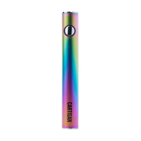 Cartisan Button VV 900 Vaporizer in Rainbow, USB-C charging, front view on white background