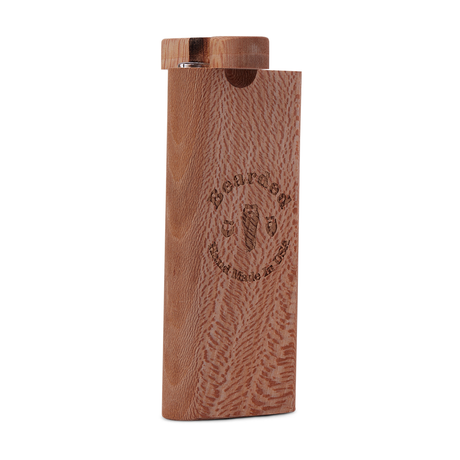 Bearded Distribution Sycamore Wood Chillum Dugout with Glass Pipe, Made in USA, Front View