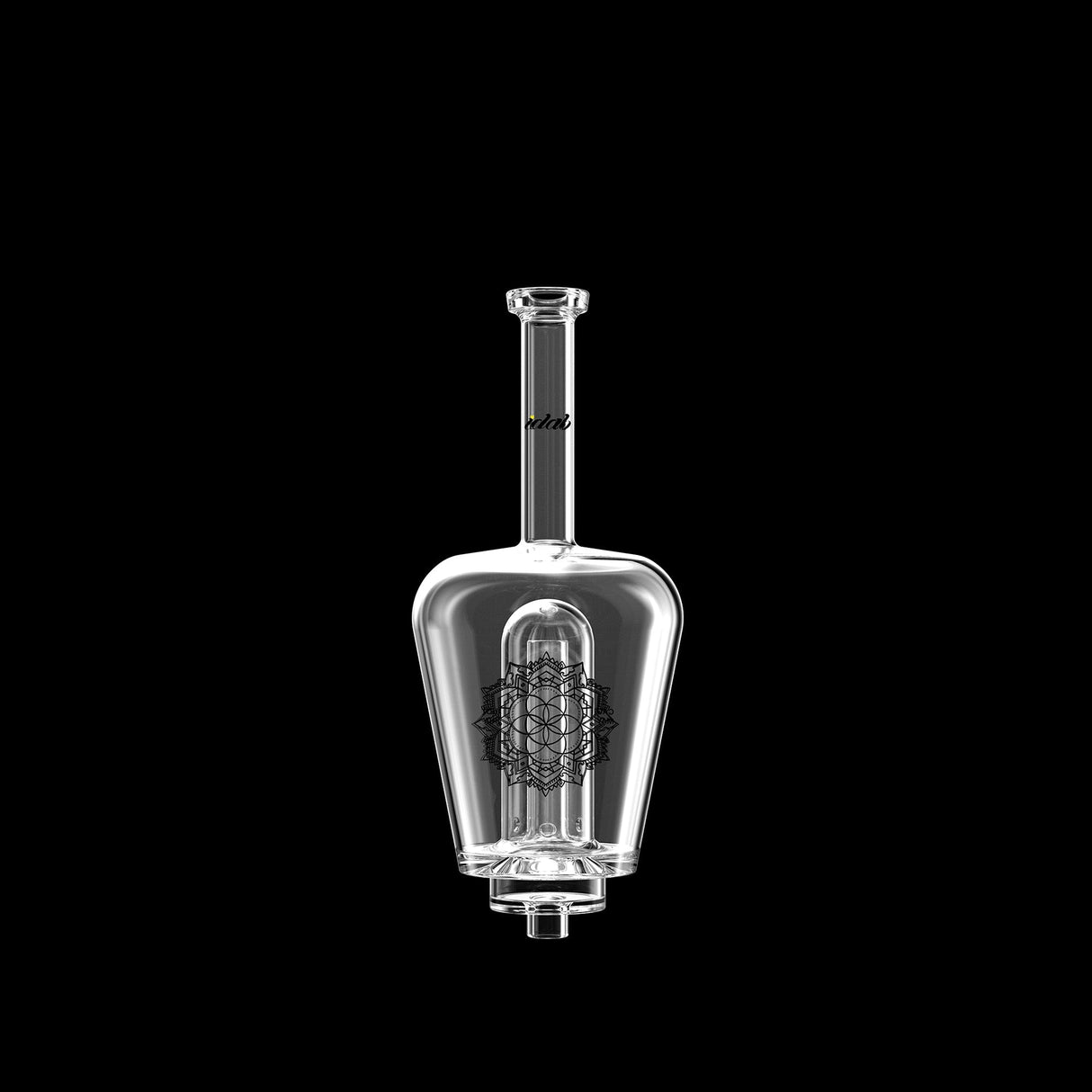 Dr Dabber Boost Evo Glass Attachment, Borosilicate, Front View on Black Background