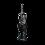 Dr Dabber Boost Evo Bottle Glass Attachment for vaporizers, clear borosilicate, front view on black background