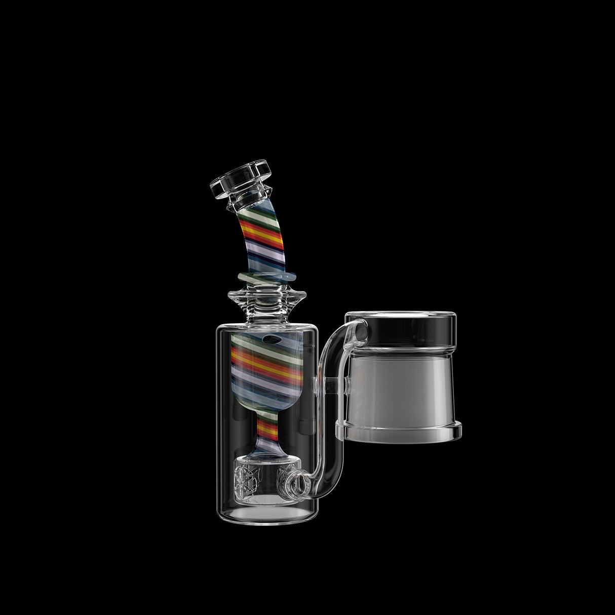 Dr. Dabber Switch LE Snowflake Swirl Recycler Attachment, side view on black background