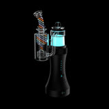 Dr. Dabber Switch with Snowflake Swirl Recycler Attachment, LED lit, side view on black background