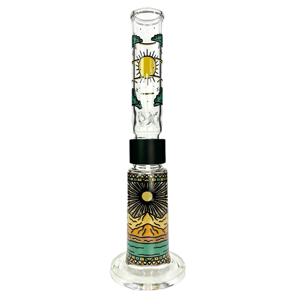 Prism 'Desert Dream'n Big Honeycomb Single Stack' Bong Front View with Intricate Design