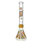Prism Flower Power Beaker Bong with colorful floral design - Front View