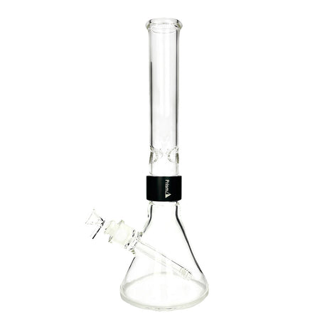 Prism Clear Tall Beaker Bong with Black Accents - Front View