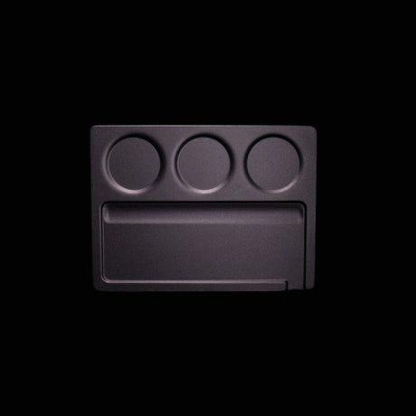 Myster Limited Edition Blacked Out Stashtray, sleek all-black rolling tray, top view