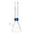 Prism Clear Tall Beaker Single Stack Bong with Blue Accents - Front View