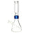 Prism Clear Standard Beaker Single Stack with Blue Accents - Front View