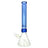 Prism HALO Tall Beaker in Blue/Sapphire with Clear Glass Base - Front View