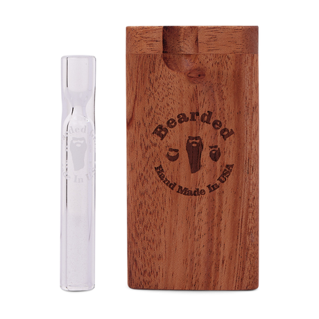 Bearded Distribution Cedar Wood Dugout with Glass Chillum - Front View