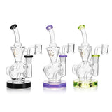 Ritual Smoke Air Bender Bubble-Cycler Rigs in Slime Purple, front view on white background
