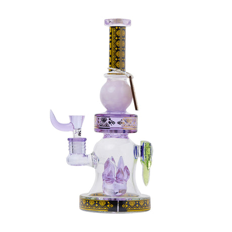 Cheech Glass Spartan Soldier 12" Purple Bong with Intricate Designs Front View