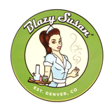 Blazy Susan Spinning Rolling Tray featuring retro waitress design, front view