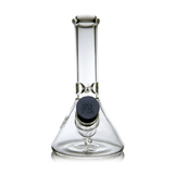 MJ Arsenal Cache Bong front view, clear borosilicate glass with 45-degree joint, compact design for dry herbs