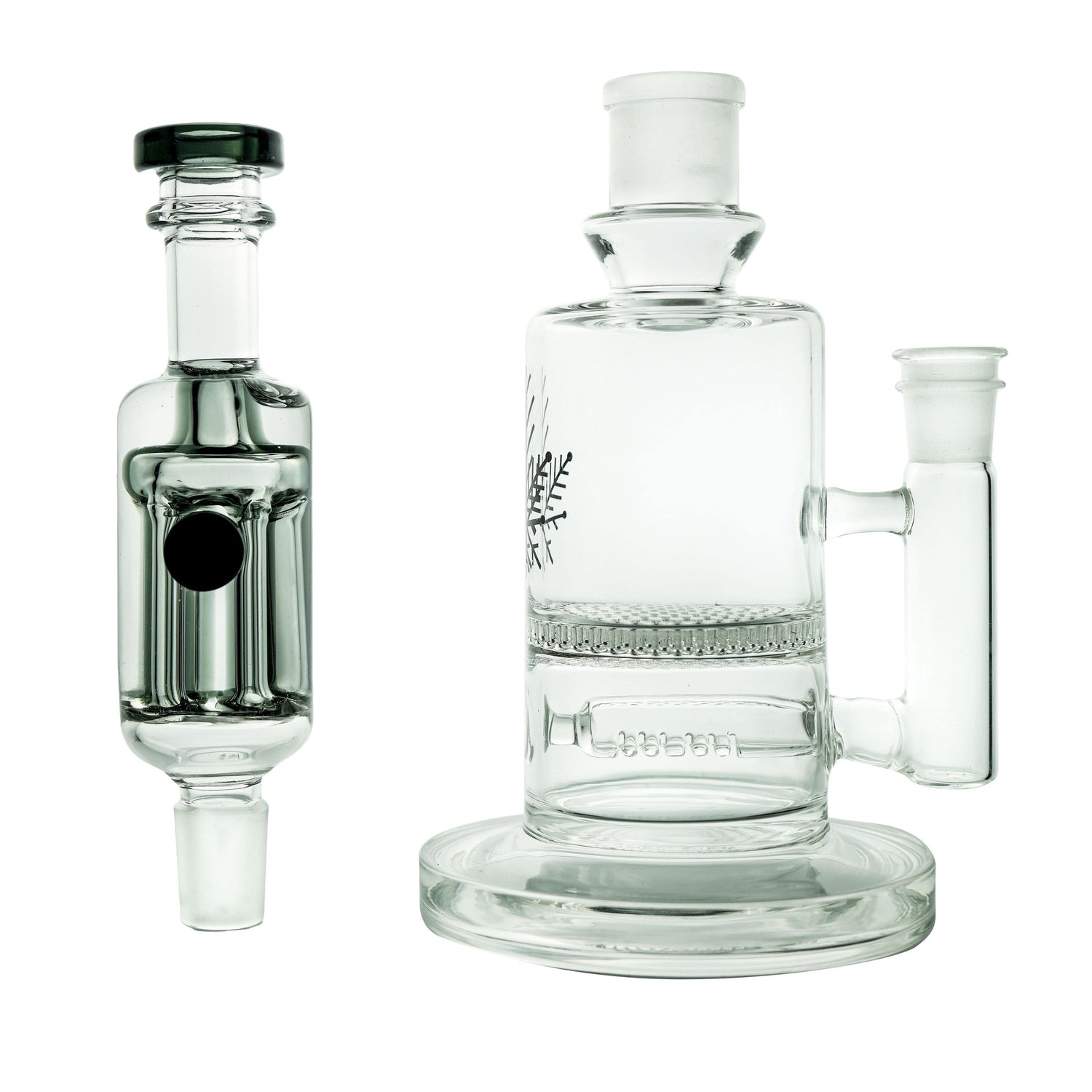Freeze Pipe Compact Honeycomb & Inline Perc Mini Bong w/ Revolver Glyc ...