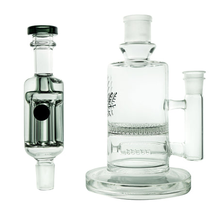 Freeze Pipe Mini Bong with Glycerin Coil and Inline Perc, Front View on White