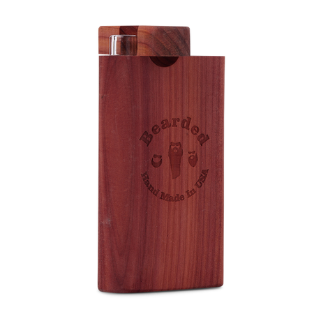 Bearded Distribution Cedar Stubby Wood Dugout with Glass Chillum, Front View