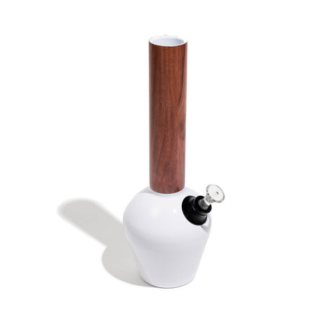 Chill Mix & Match Series Gloss White Base bong part with wooden neck - top angle view