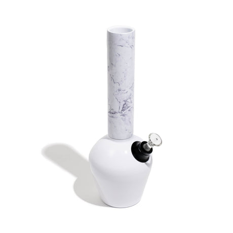 Chill Steel Pipes - White Marble Neckpiece for Bongs - Top View on White Background