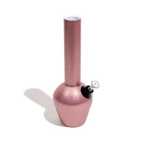 Chill Limited Edition Pink Glitterbomb Steel Bong - Angled Side View on White