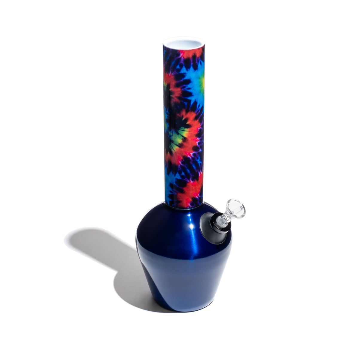 Chill Steel Pipes Mix & Match Bong with Gloss Blue Base and Colorful Tube - Top View