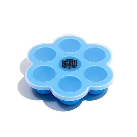 Chill Steel Pipes - Extra Large Blue Ice Cube Tray, Top View, Easy-Release Silicone