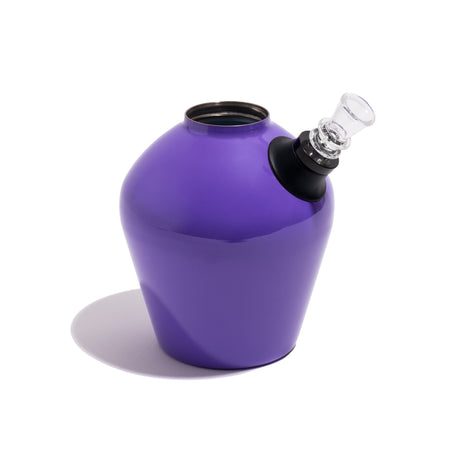 Chill Steel Pipes Mix & Match Series Bong in Neon Purple Gloss Finish with Bowl, Side View