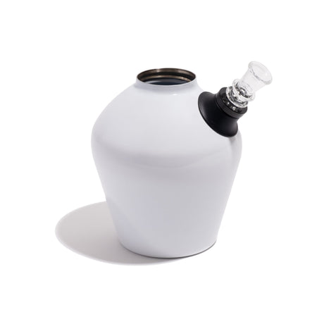 Chill Mix & Match Series Gloss White bong with durable steel body, side view on white background