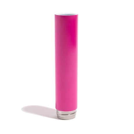 Chill Steel Pipes Neon Pink Gloss Bong, Mix & Match Series, Front View on White Background