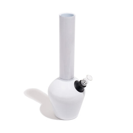 Chill Steel Pipes Gloss White Bong - Durable Mix & Match Series - Angled Side View