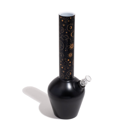 Chill Steel Pipes - Embossed Celestial Matte Black Neckpiece for Bong - Angled View