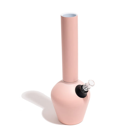 Chill Steel Pipes Mix & Match Series bong in matte pink with removable bowl, front view